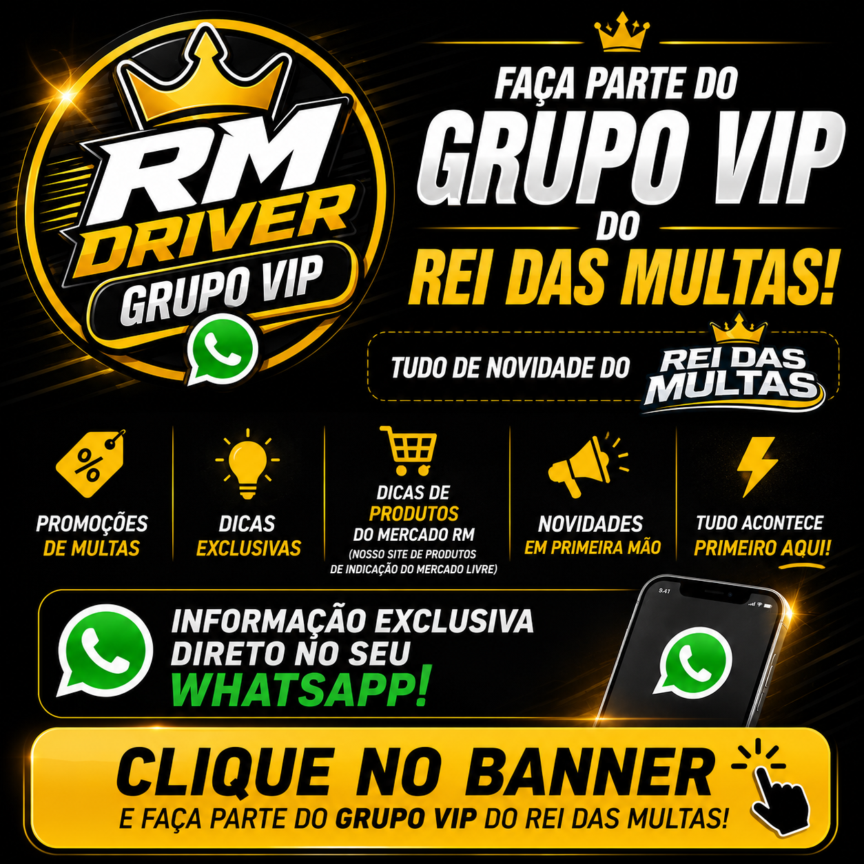 Faça parte do Grupo VIP do Rei das Multas no WhatsApp