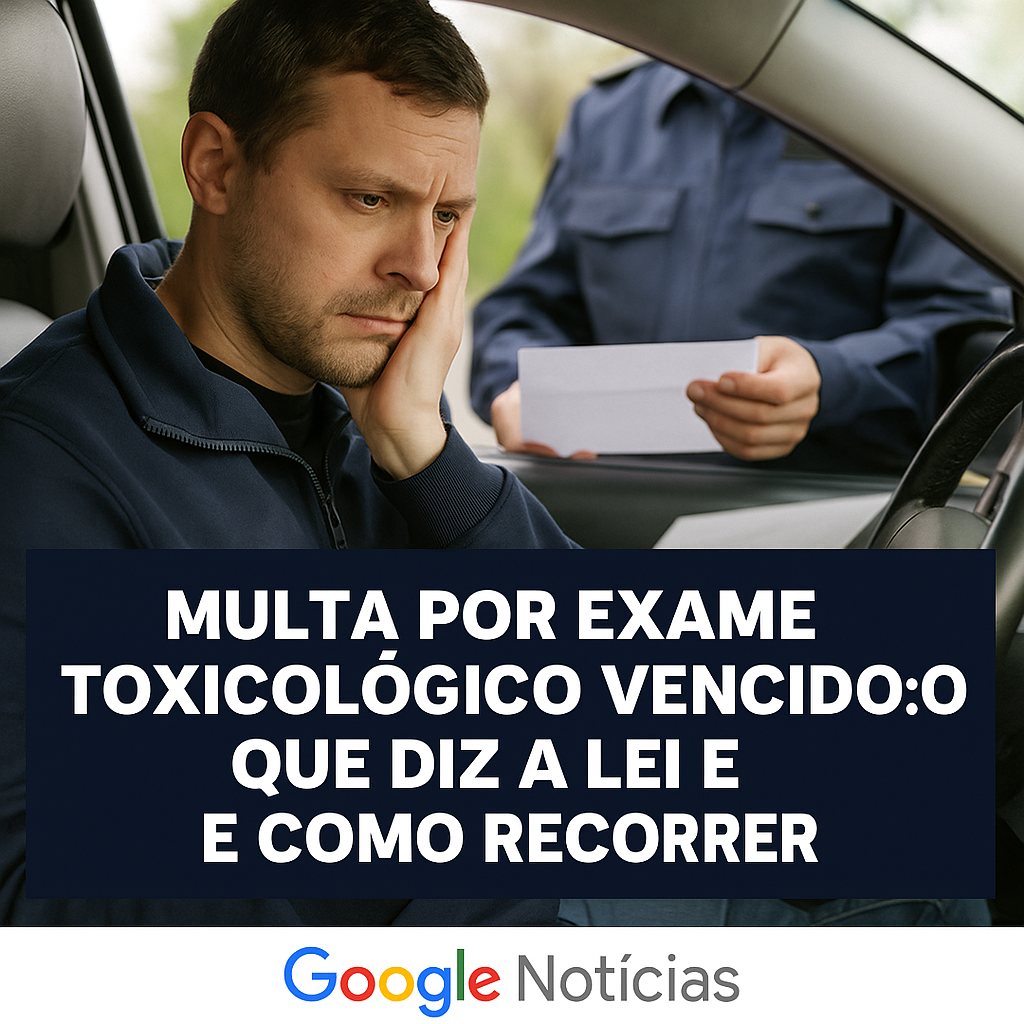 recorrer multa por exame toxicológico vencido CNH suspensa